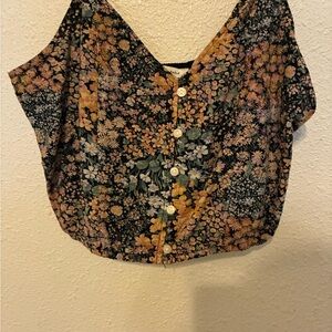 AE Multicolor Floral Crop Blouse